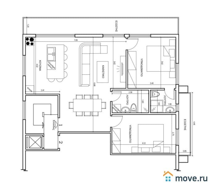 3-комн. квартира, 79 м²