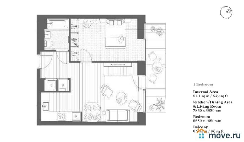 2-комн. квартира, 57 м²