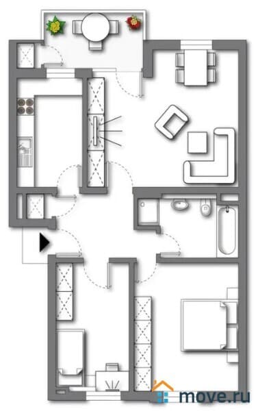 3-комн. квартира, 76 м²