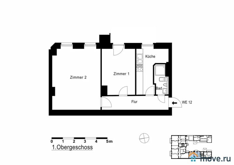 2-комн. квартира, 55 м²