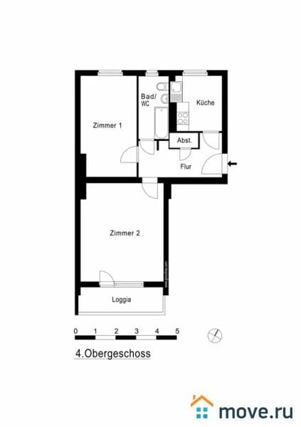2-комн. квартира, 54 м²