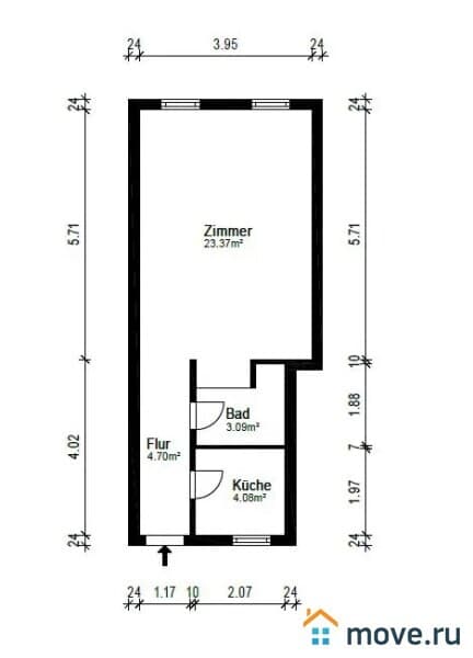 1-комн. квартира, 35 м²