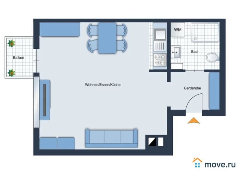 1-комн. квартира, 23 м²