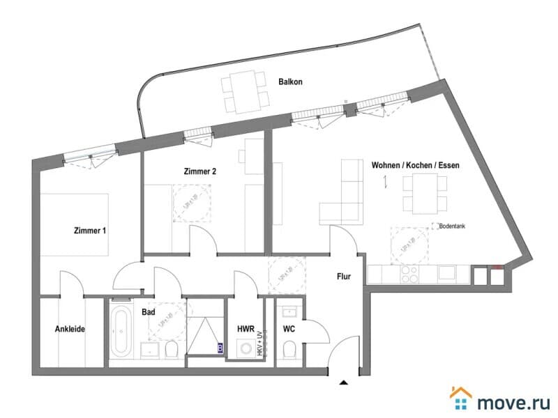 3-комн. квартира, 102 м²