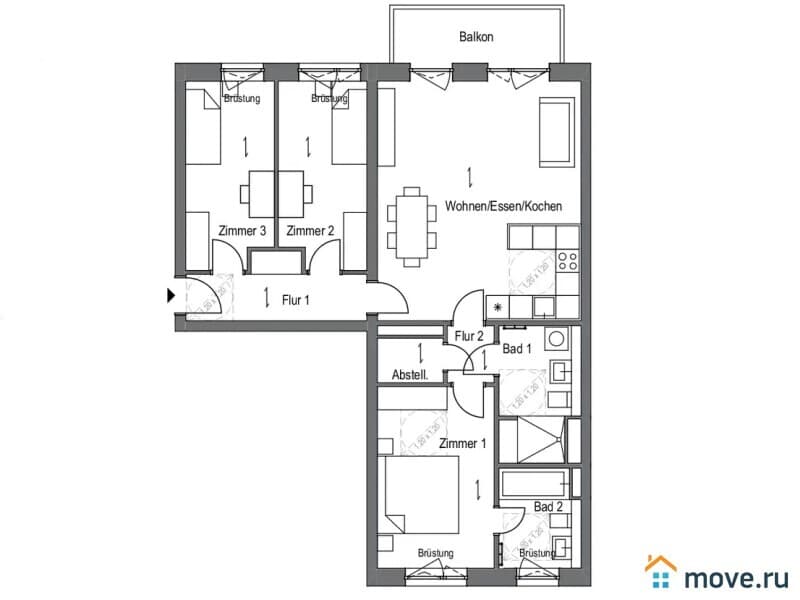 4-комн. квартира, 94 м²