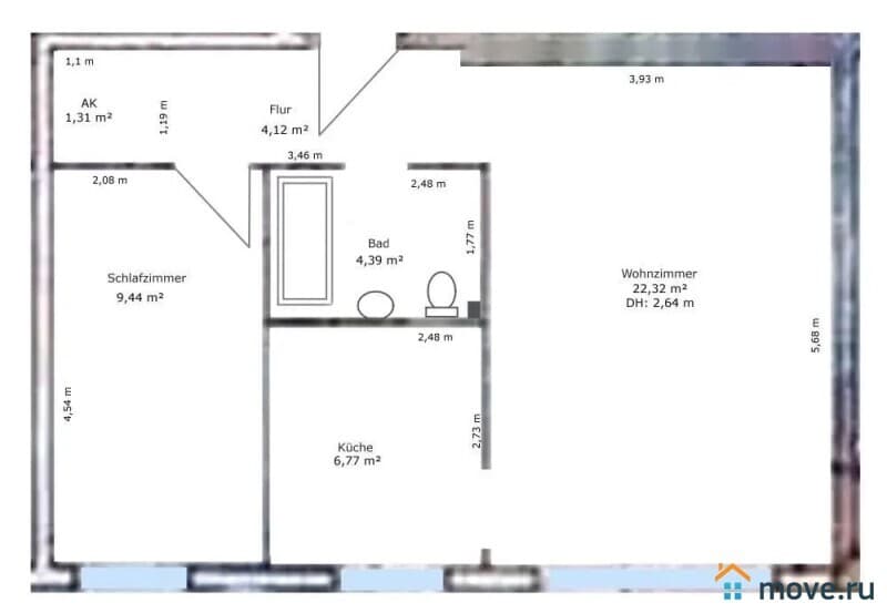 2-комн. квартира, 48 м²