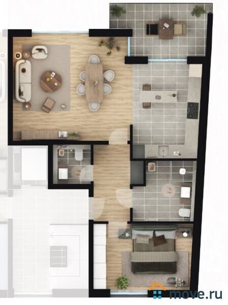 3-комн. квартира, 75 м²