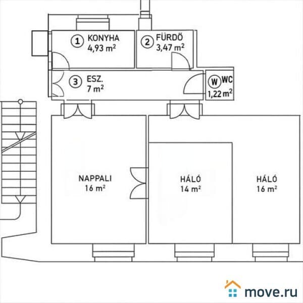 3-комн. квартира, 68 м²