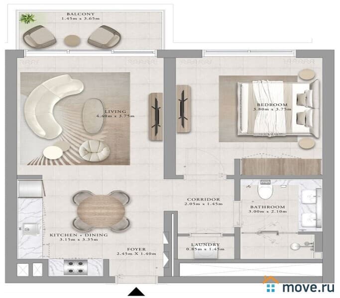 2-комн. апартаменты, 71 м²