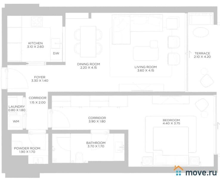 2-комн. апартаменты, 70 м²