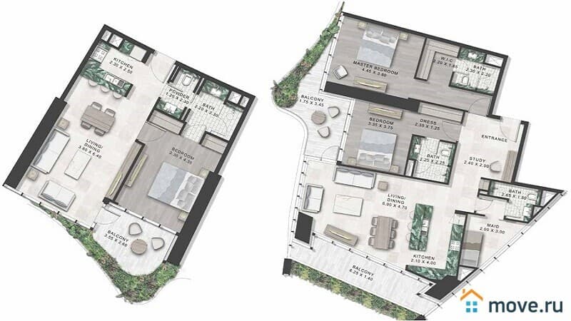 2-комн. апартаменты, 78 м²