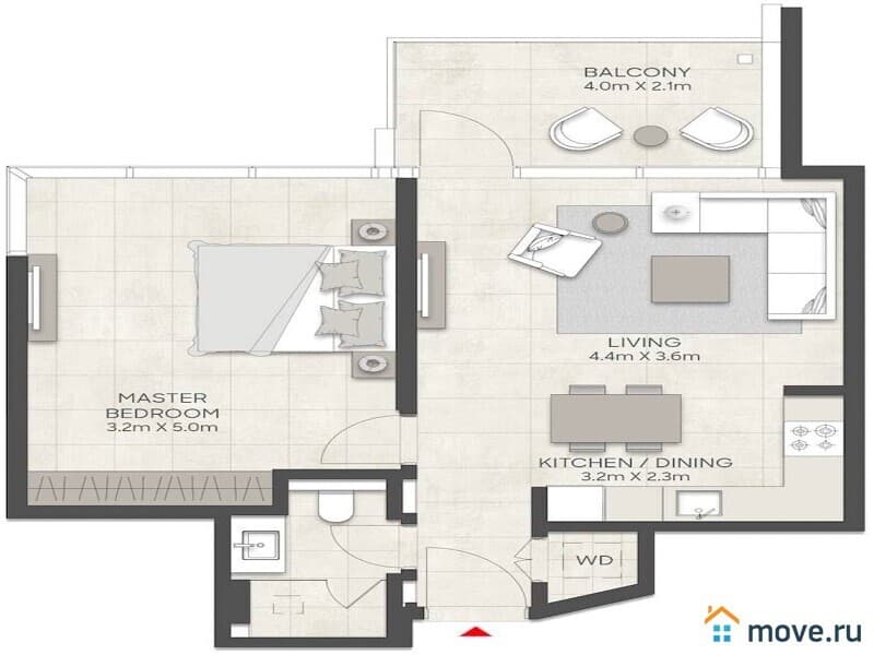 1-комн. апартаменты, 47 м²