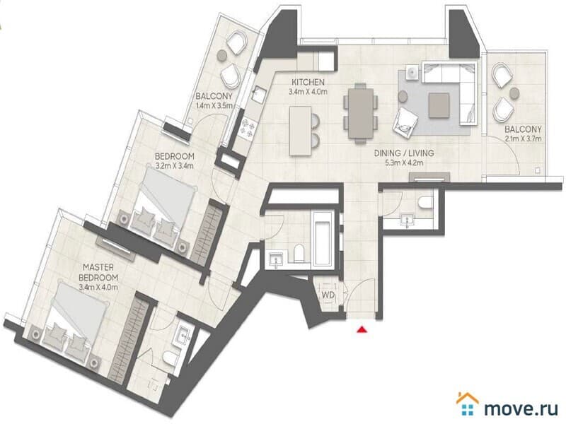 1-комн. апартаменты, 47 м²