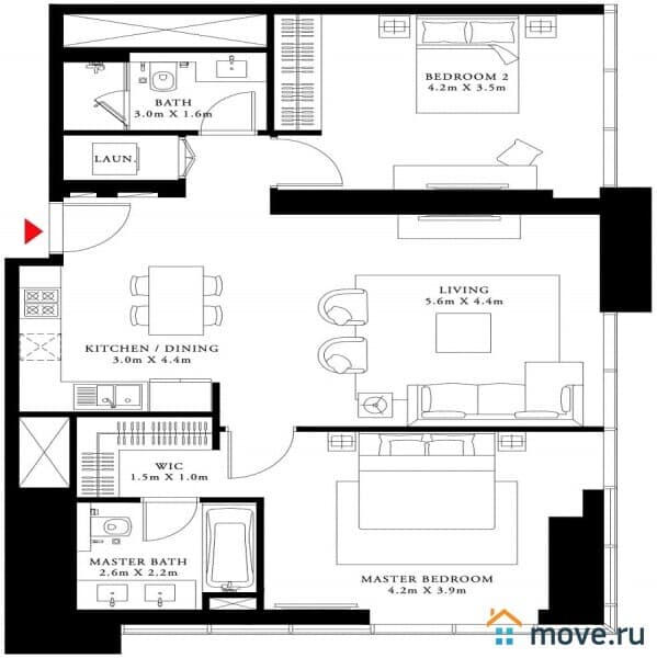 2-комн. апартаменты, 62 м²