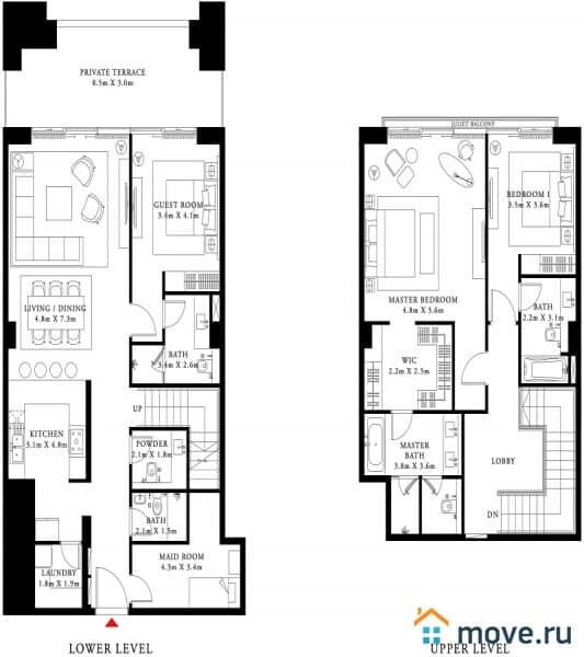 2-комн. апартаменты, 62 м²