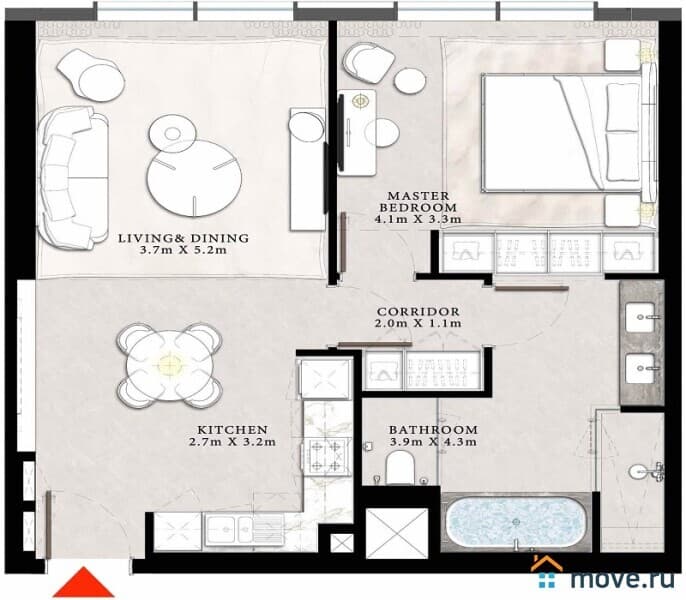 2-комн. апартаменты, 73 м²