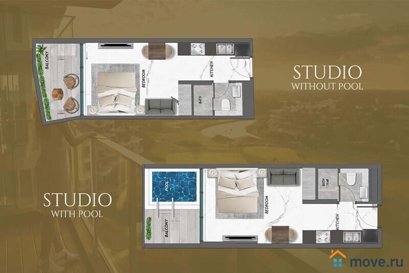 1-комн. апартаменты, 38 м²