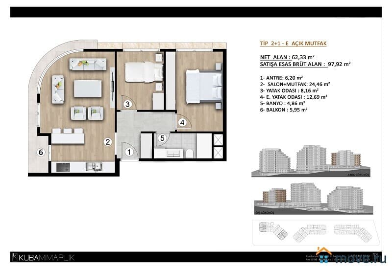 2-комн. апартаменты, 75 м²