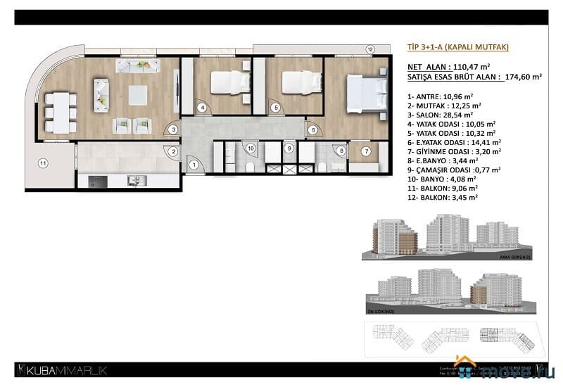4-комн. апартаменты, 174 м²