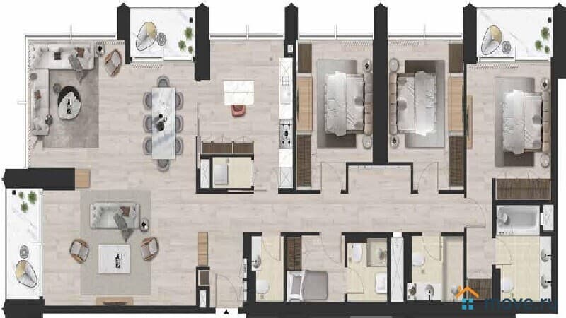 2-комн. апартаменты, 60 м²