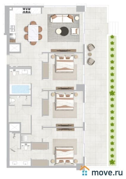 2-комн. апартаменты, 75 м²