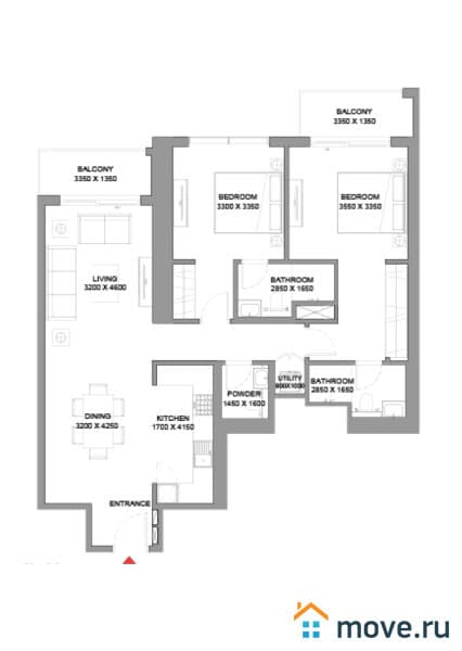 2-комн. апартаменты, 60 м²