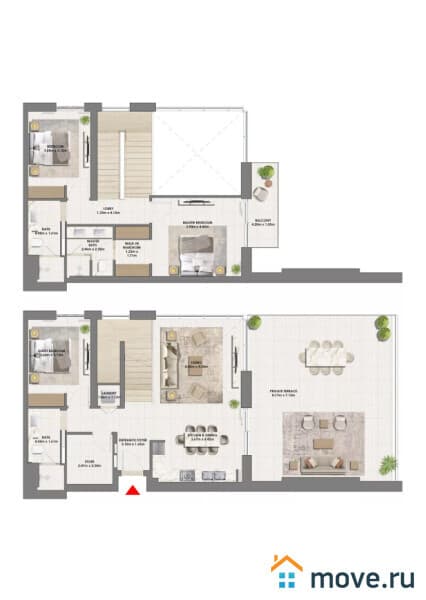 2-комн. апартаменты, 64 м²