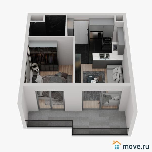 2-комн. апартаменты, 55 м²