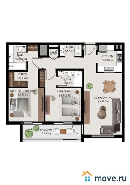 3-комн. апартаменты, 110 м²