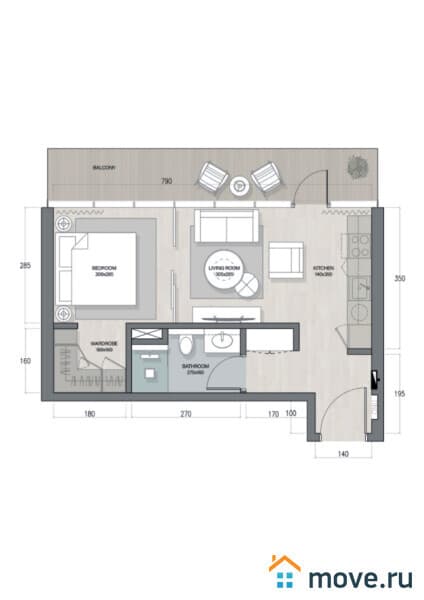 1-комн. апартаменты, 40 м²