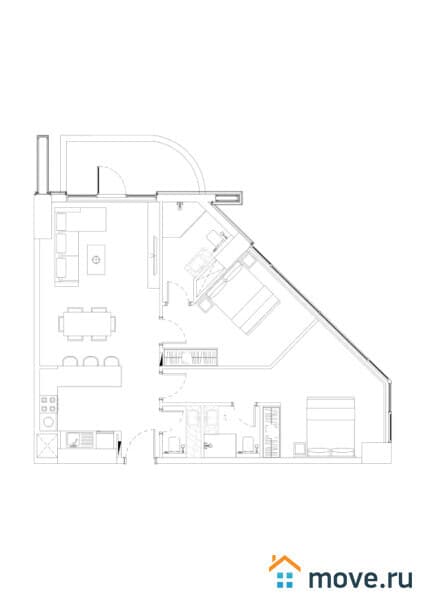1-комн. апартаменты, 48 м²