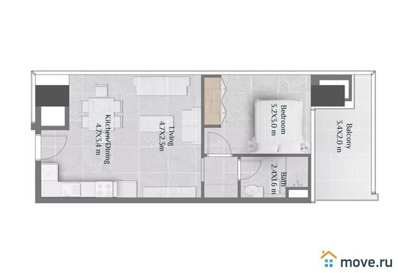 3-комн. апартаменты, 90 м²