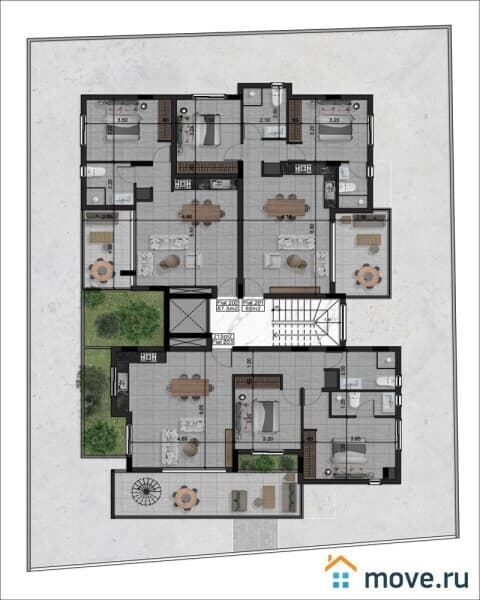 3-комн. пентхаус, 216 м²