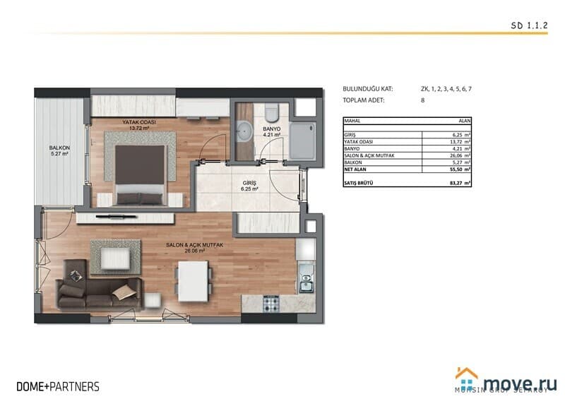 4-комн. апартаменты, 180 м²