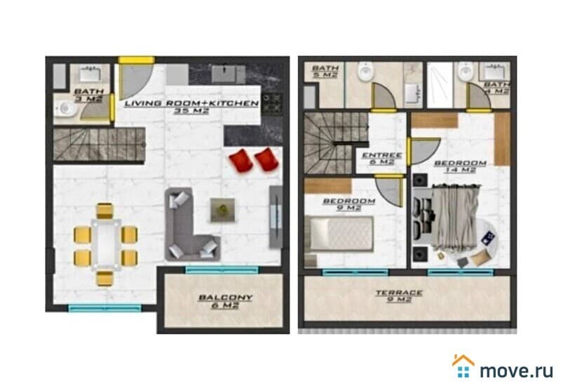 3-комн. апартаменты, 97 м²