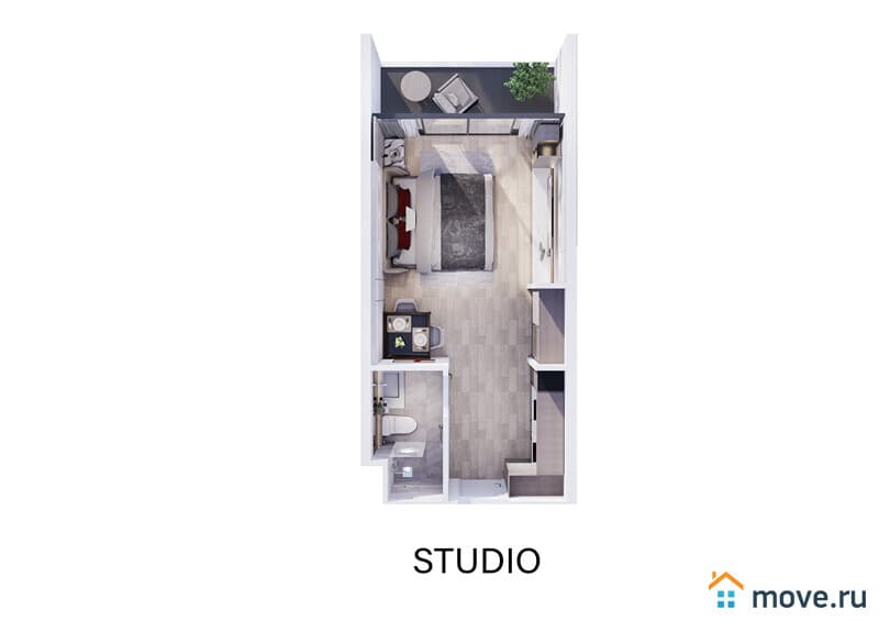 1-комн. апартаменты, 36 м²