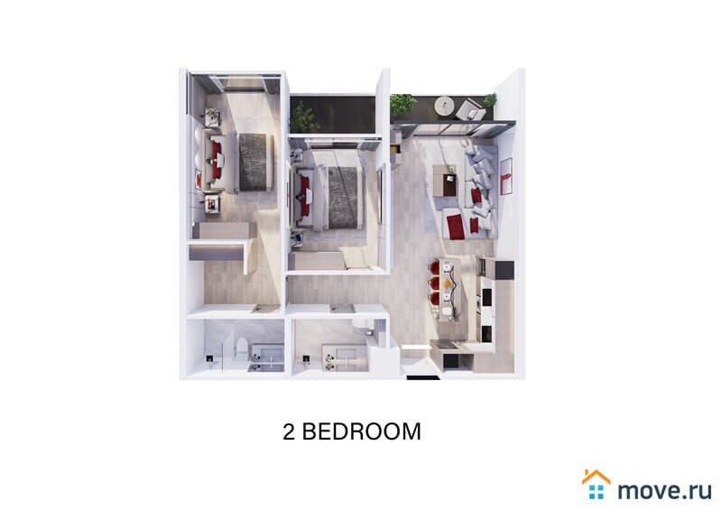 1-комн. апартаменты, 36 м²