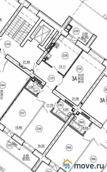 3-комн. квартира, 91 м²