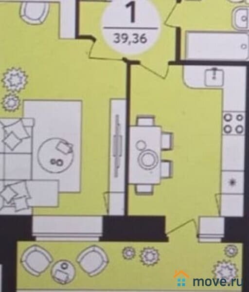 1-комн. квартира, 40 м²