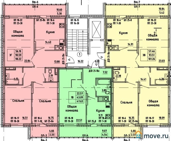 3-комн. квартира, 98 м²
