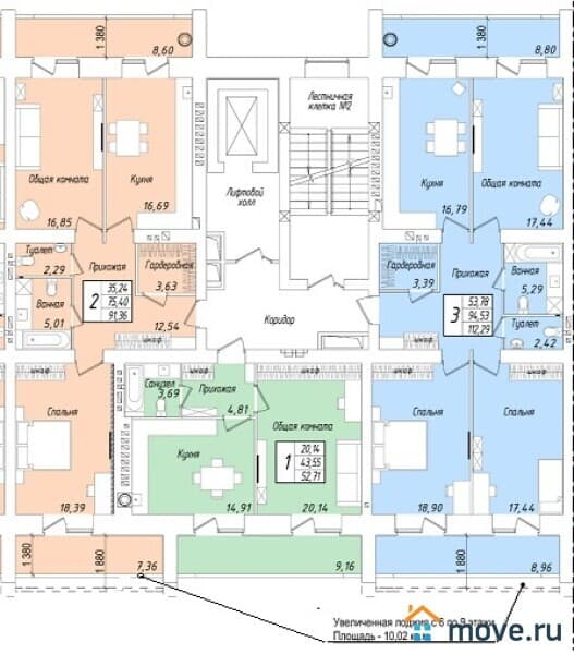 3-комн. квартира, 112 м²