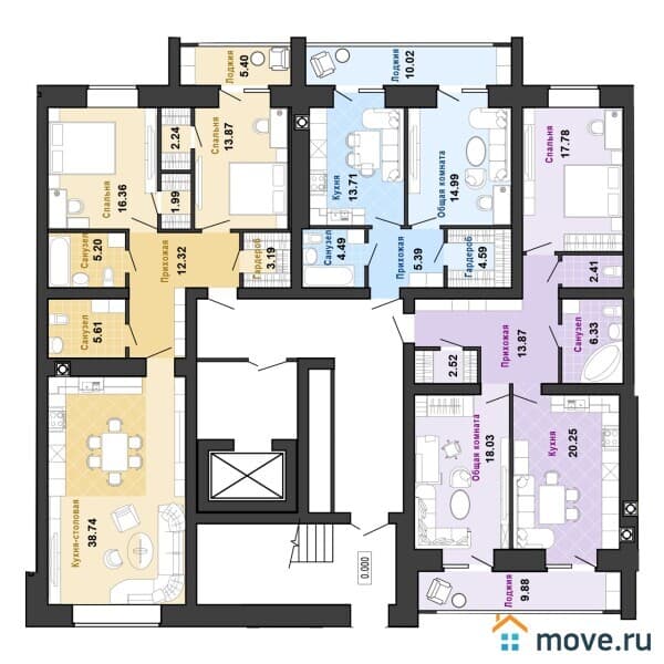 2-комн. квартира, 102 м²