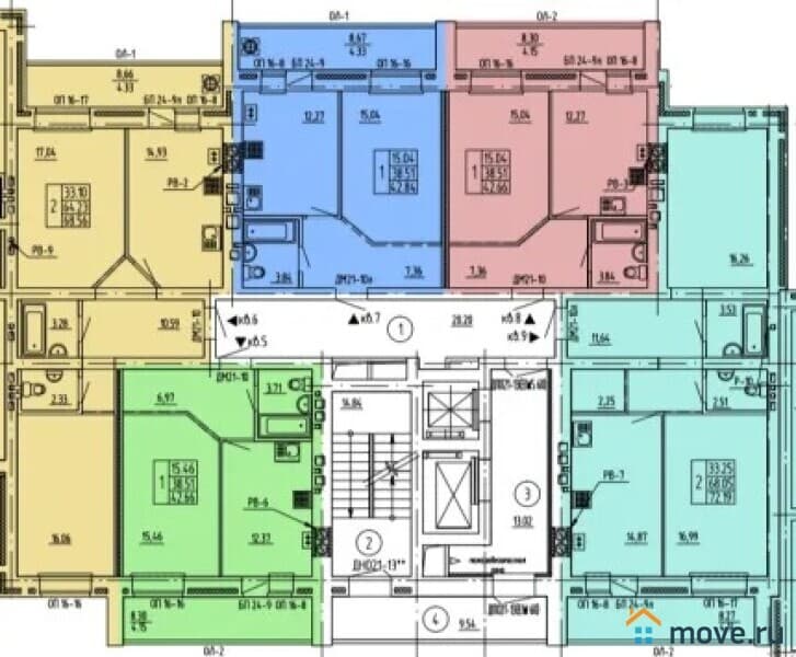 2-комн. квартира, 72 м²