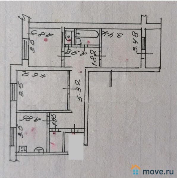 3-комн. квартира, 68 м²