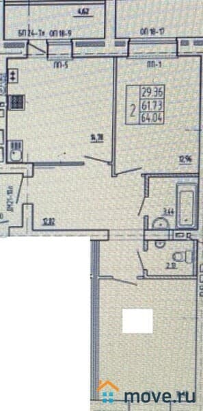 2-комн. квартира, 64 м²