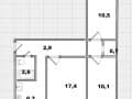 3-комн. квартира, 55.9 м²