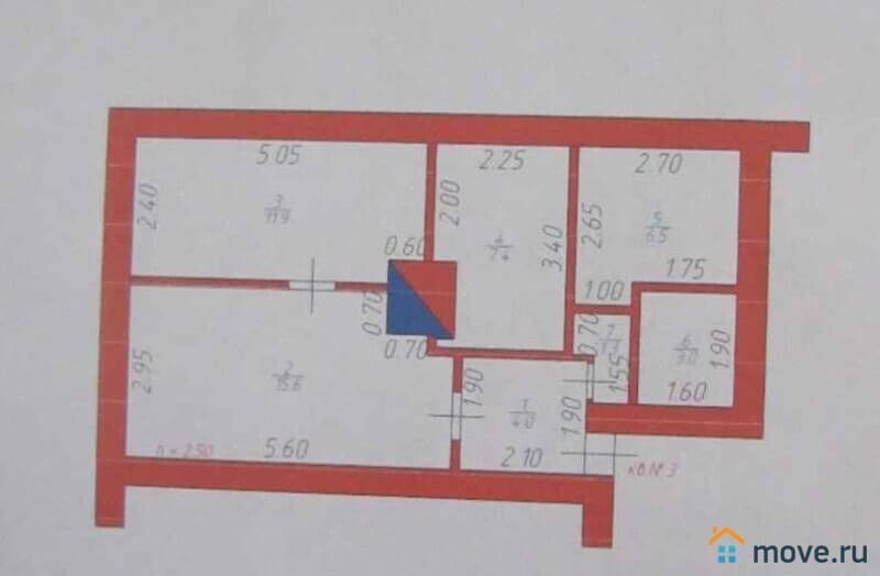 3-комн. квартира, 45 м²