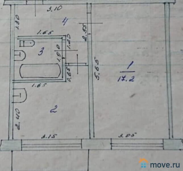 1-комн. квартира, 34.8 м²