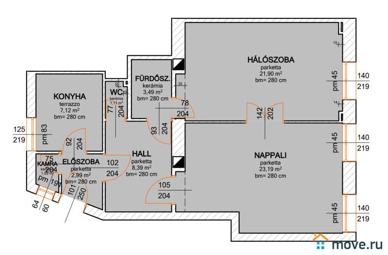 3-комн. квартира, 70 м²