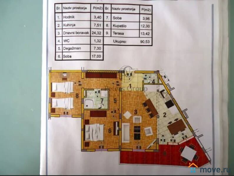 2-комн. квартира, 90 м²